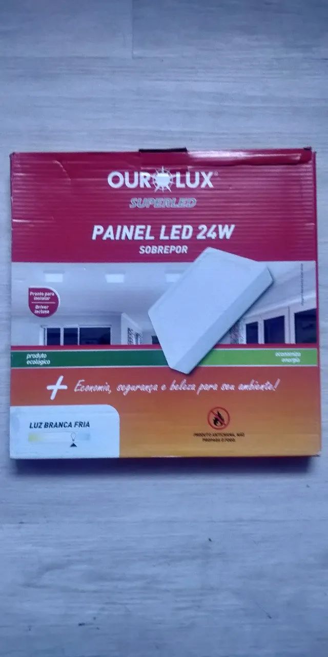 Painel paflon LED quadrado 24W Branco frio 6.500K Ourolux (5 UNIDADES) - Foto 2