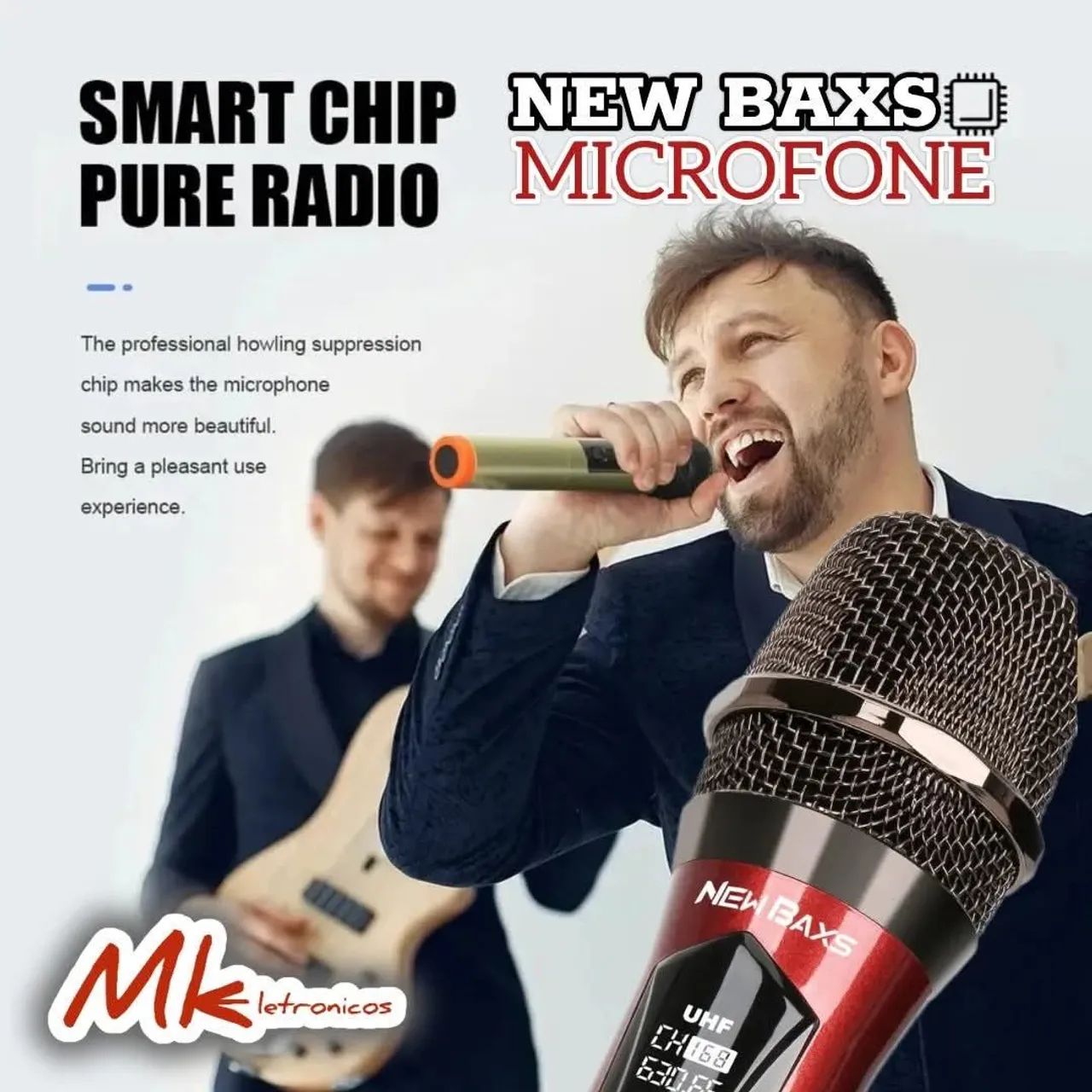 Microfone Sem Fio New BAXS - Som de Qualidade! - Foto 6