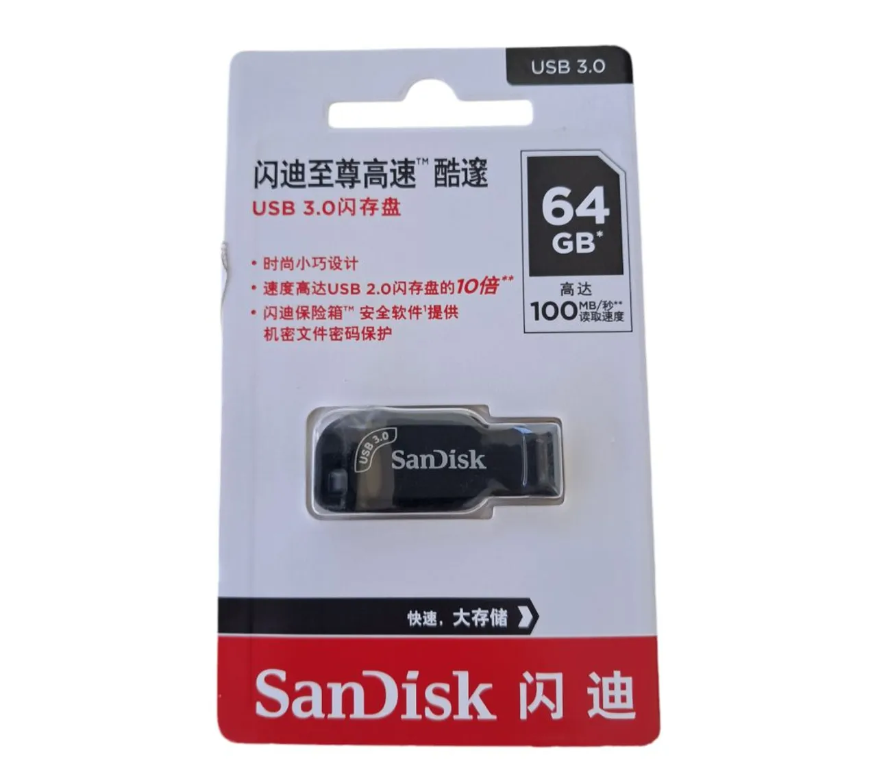 Pen Drive Sandisk 64GB USB 3.0 - Alta Velocidade
