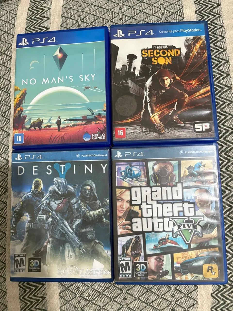 4 Jogos PS4 - No Man's Sky, InFamous Second Son, Destiny e Grand Theft Auto V