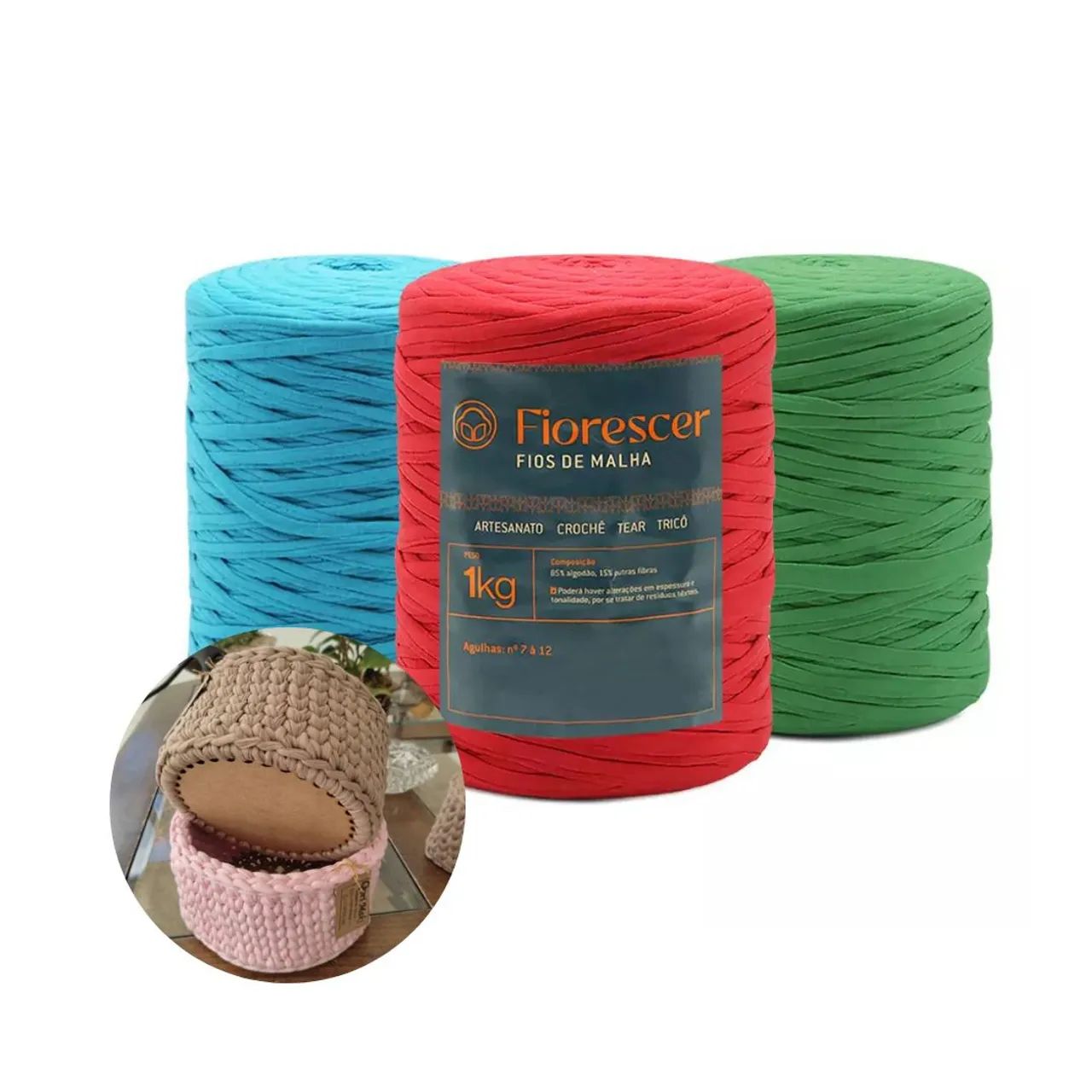 Fio de Malha residual para Artesanato crochê- 1kg - Diversas Cores