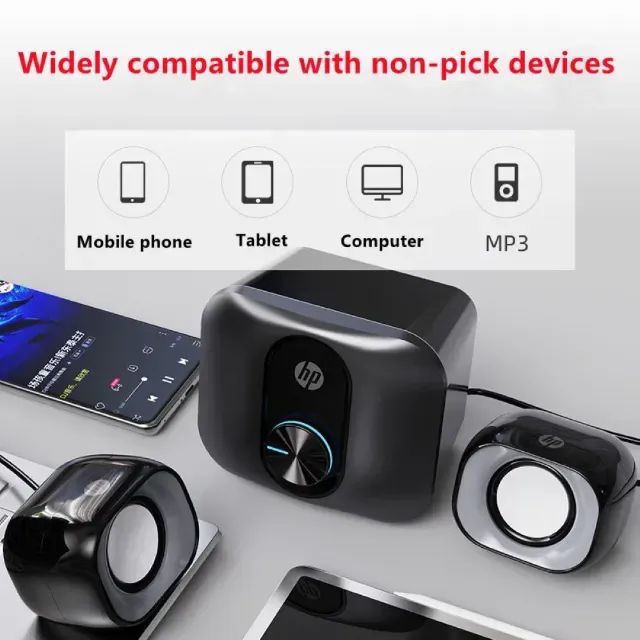  Caixa De Som HP 2.1 Conexão USB com entrada de áudio de 3.5mm P2 (3+3+5W) - Foto 5