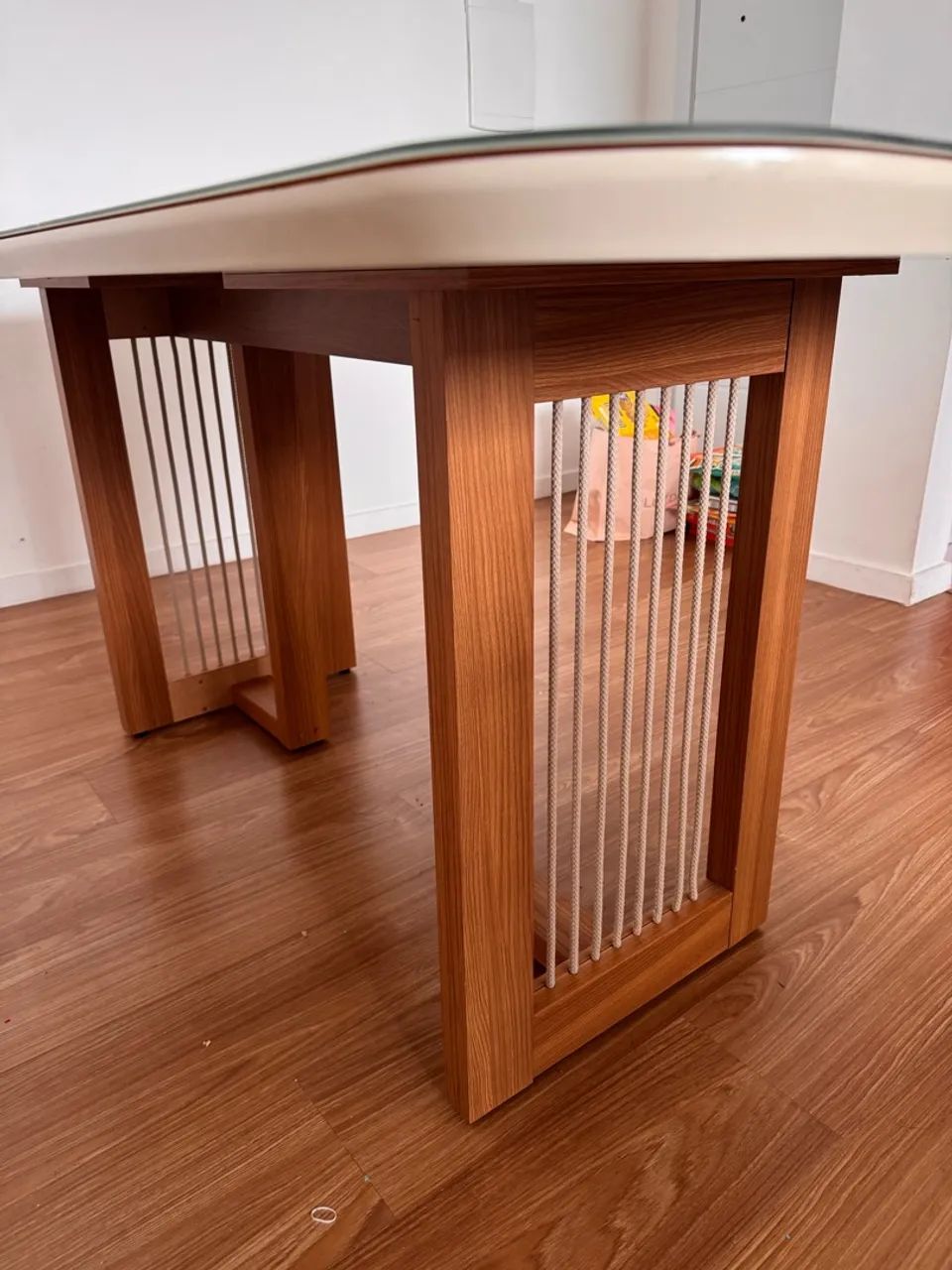 Mesa de jantar 6 lugares com tampo de vidro - Foto 2