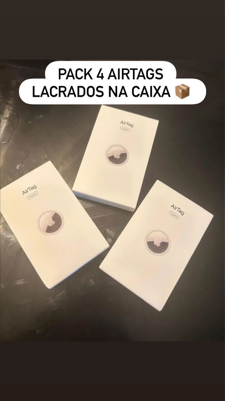 Kit AirTag Pack 4 Unidades Original Apple Lacrados Na Caixa Novo