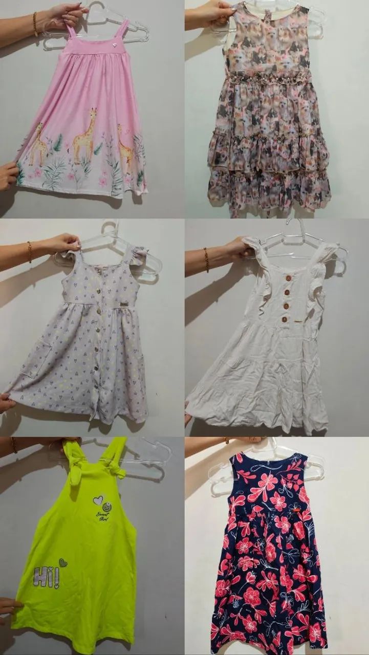 Lote de roupas menina tam 6 e 8