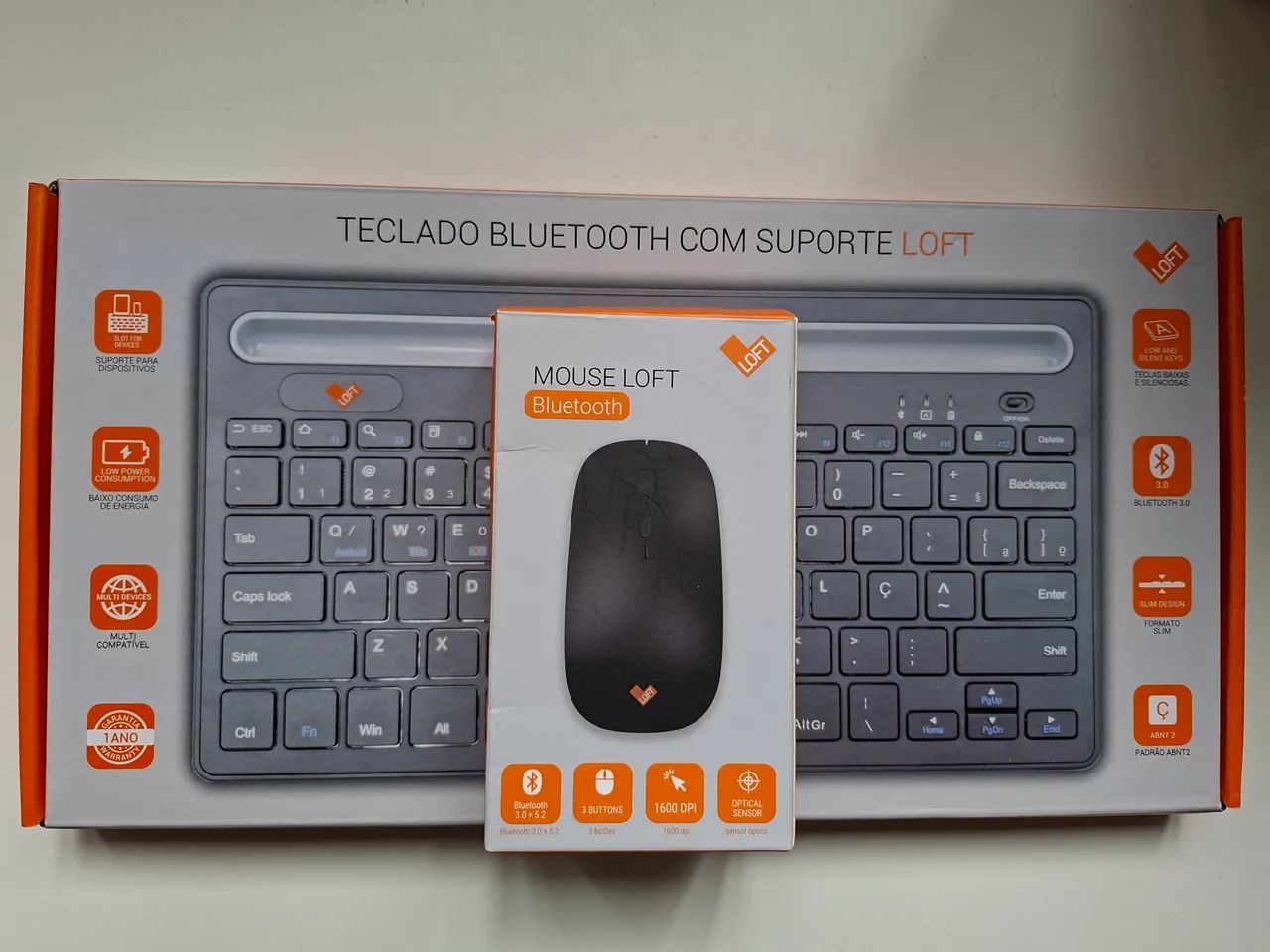 TECLADO E MOUSE BLUETOOTH LOFT