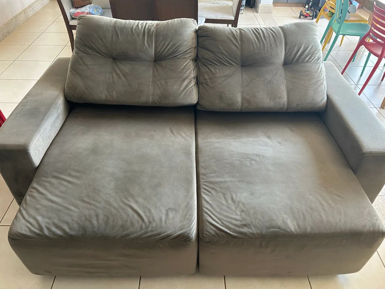 Sofá 2 lugares chaise retrátil e reclinável  - Foto 2