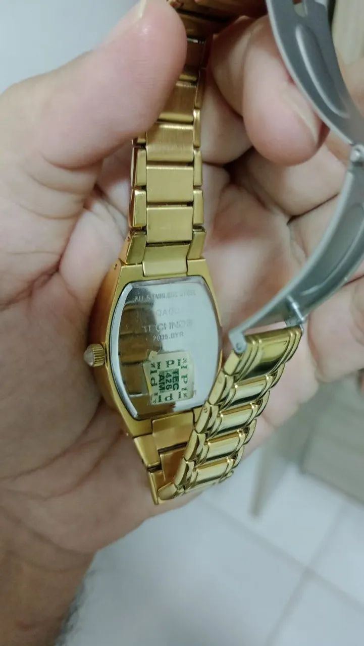 Relógio feminino technos dourado retro - Foto 2