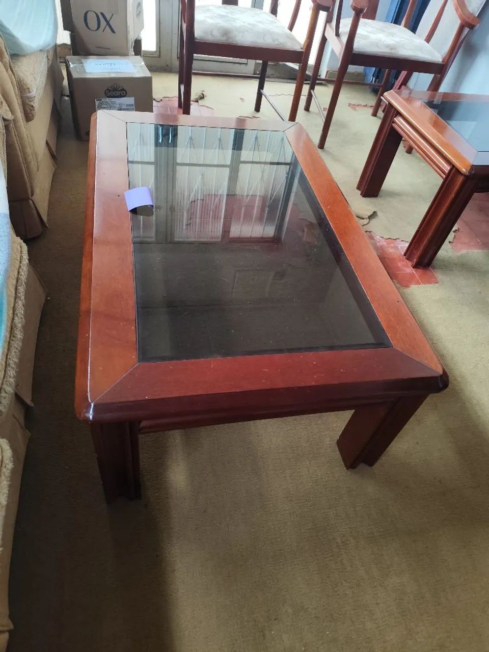 Conjunto de mesa de centro e mesa lateral 