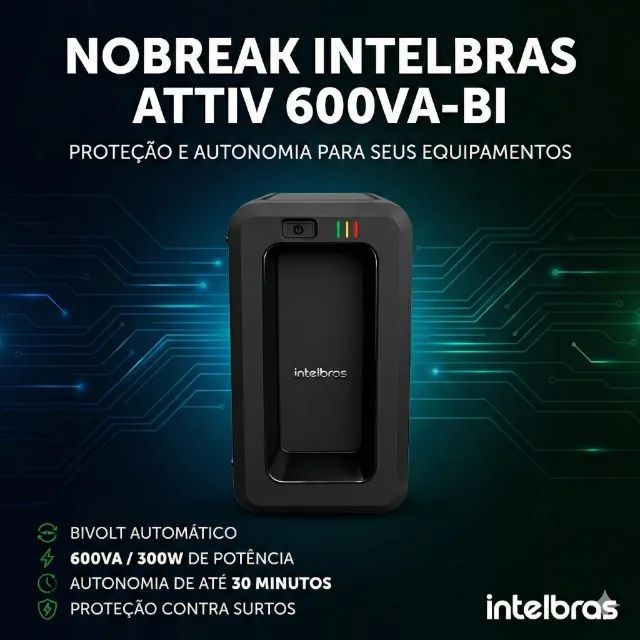 NOBREAK INTELBRAS ATTIV 600VA-BI
