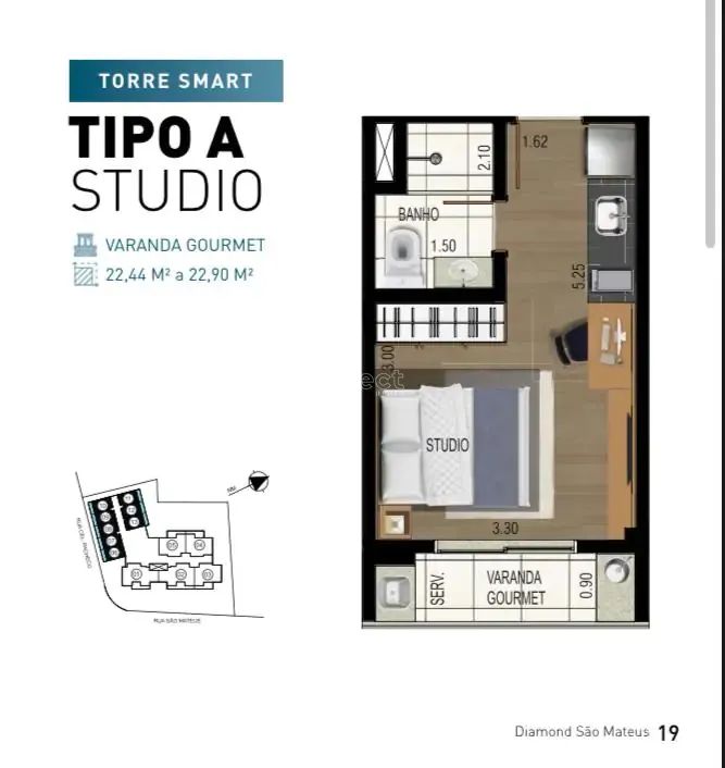 Studio 1 quarto - São Mateus - Foto 3