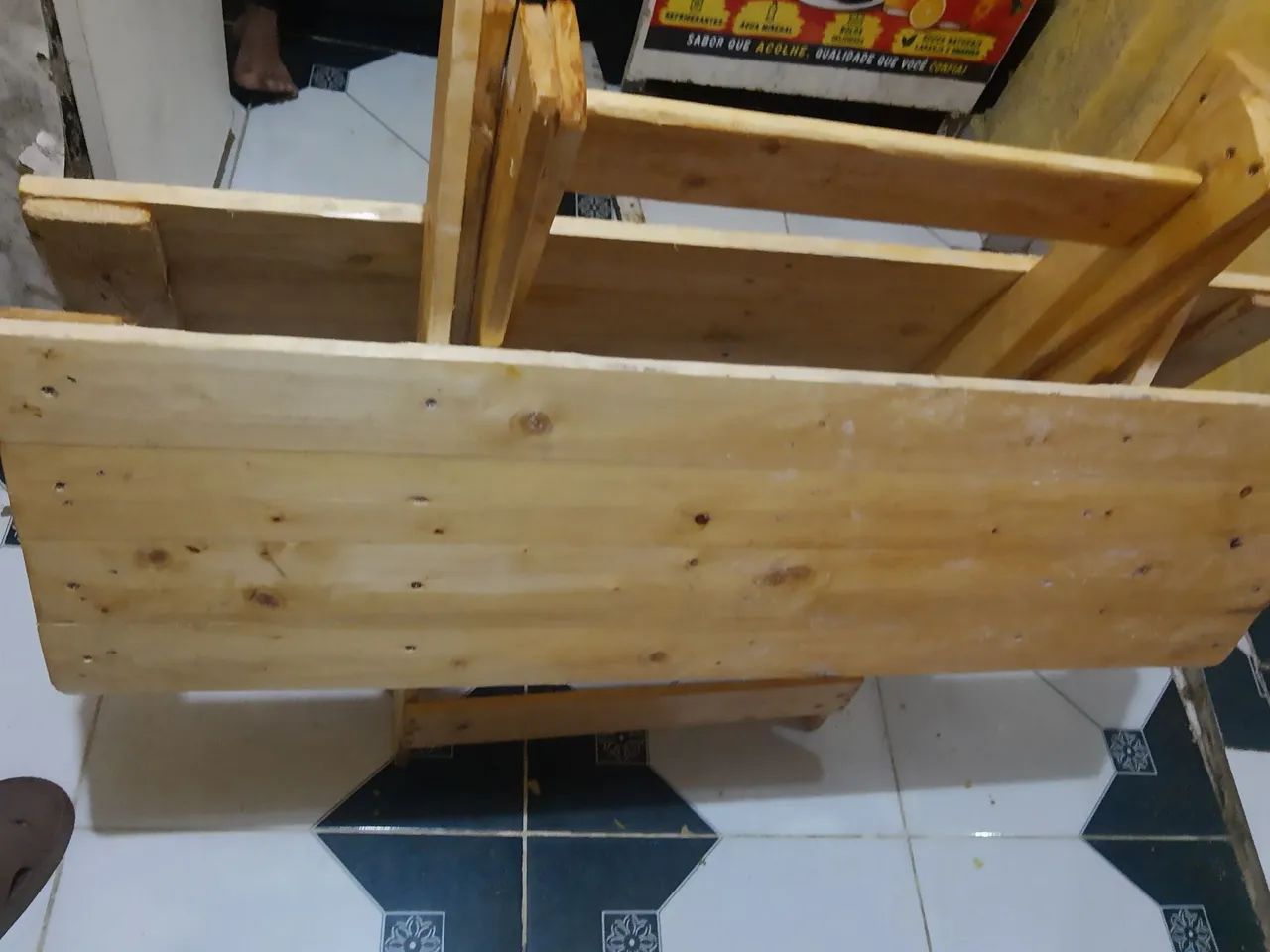 Mesa dobrável de madeira  - Foto 2