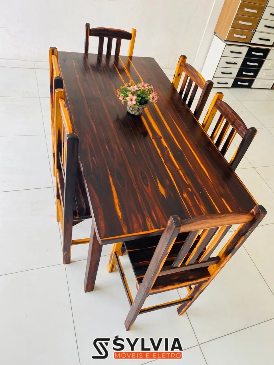 CONJUNTO FIXO 1,50x70 COM 6 CADEIRAS  - Foto 2
