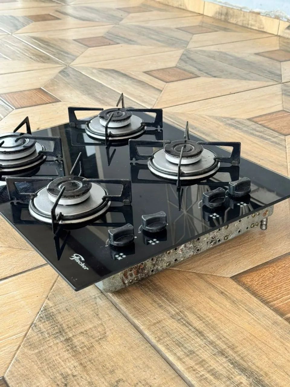 Cooktop Fischer 4 Bocas Vidro Temperado Preto - Funcionando - Foto 3