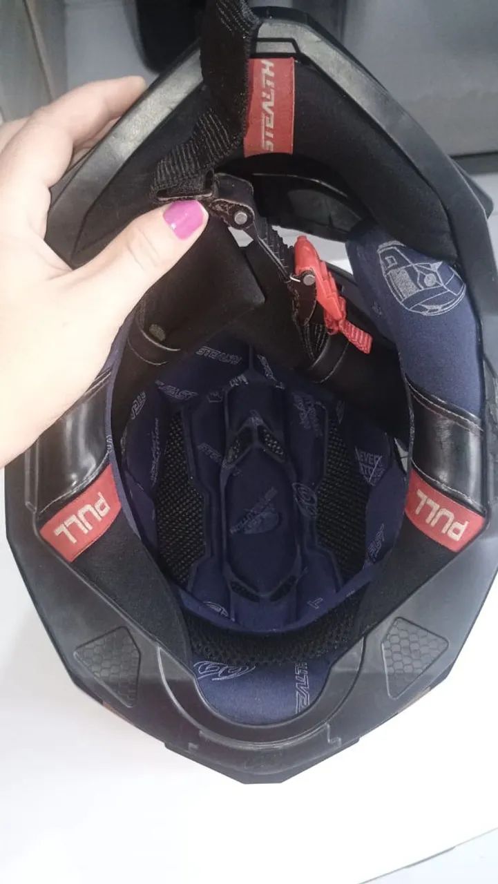 Capacete Protork Stealth Preto e Dourado 58 - Foto 4