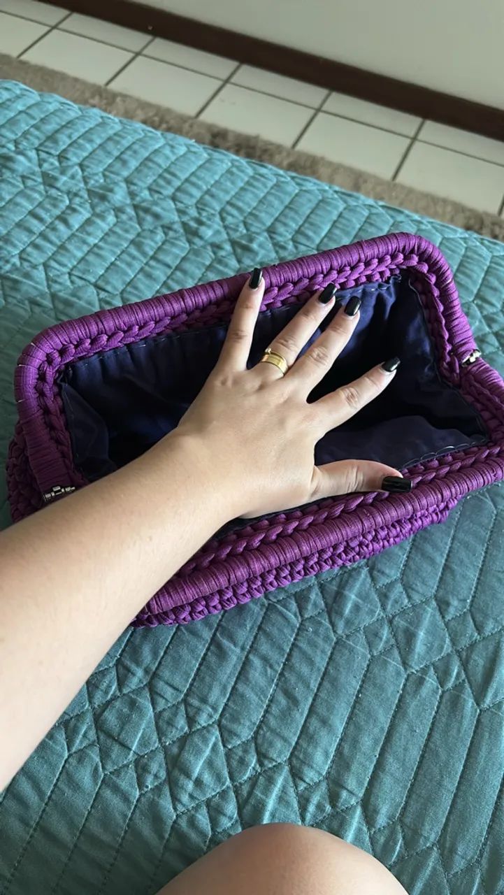 Bolsa média de Crochê  - Foto 3