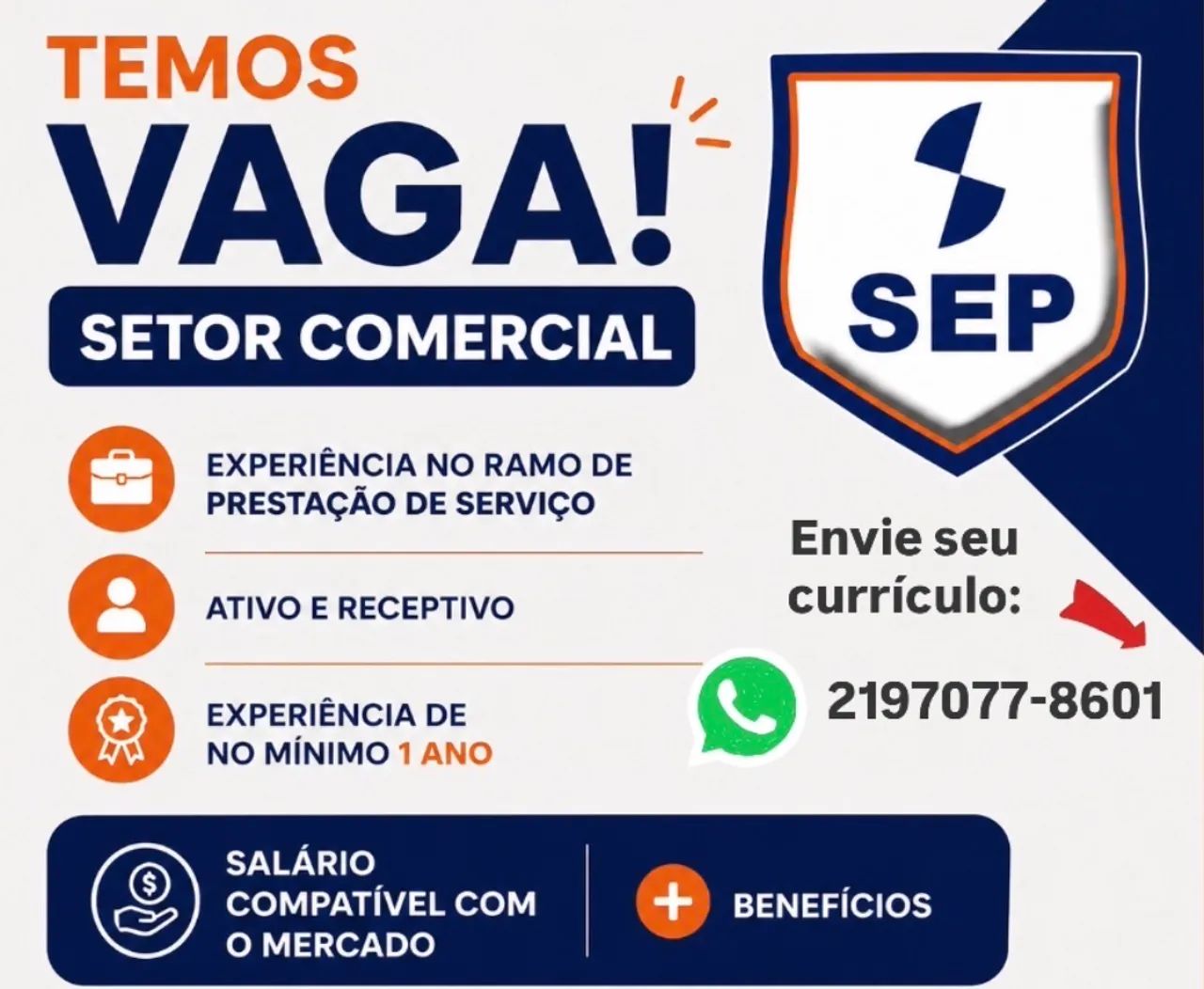 VAGA SETOR COMERCIAL 