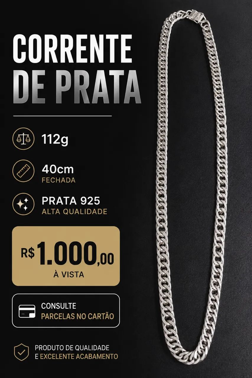 Vendo Corrente de Prata 