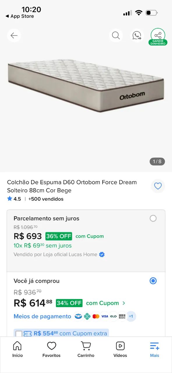 2 camas de solteiro com colchão ortobom 