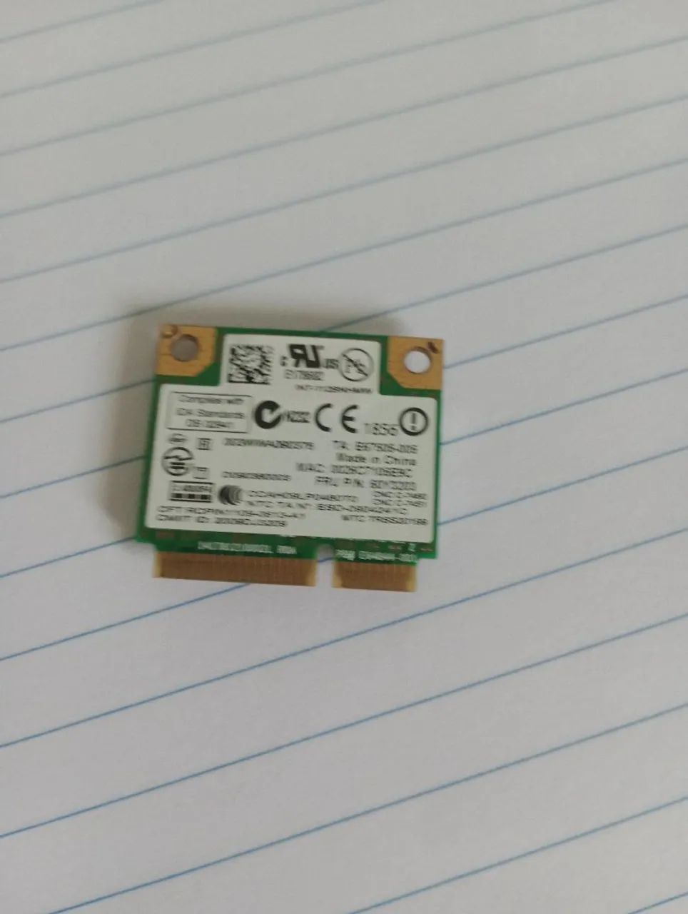 Placa Wi-Fi Intel WiFi Link 1000 - Mini PCI-E - Foto 2