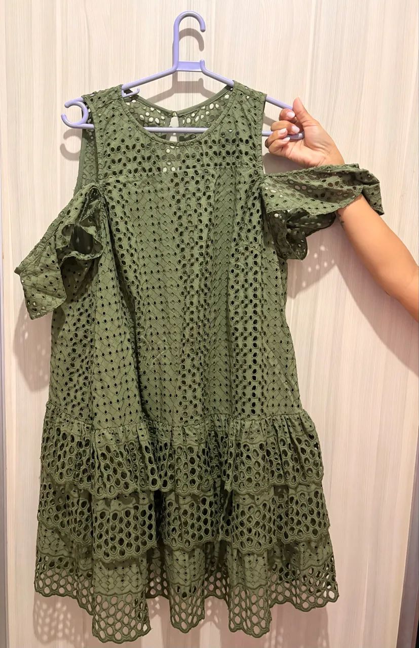     Vestido Verde em Laise infantil  |G| Perfeito para Festas
