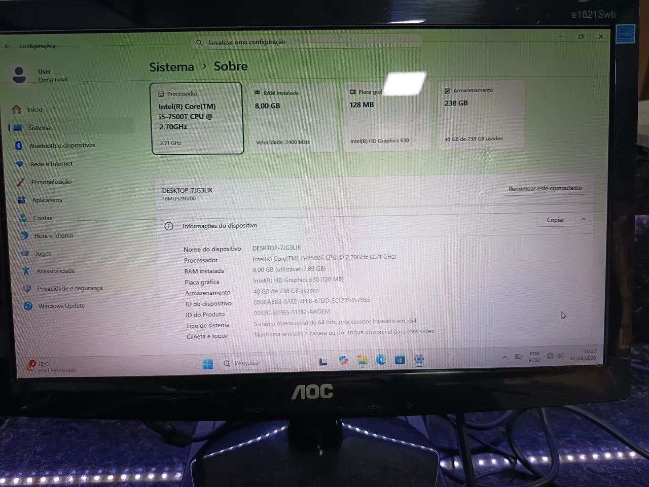 Mini PC Lenovo Thinkcentre I5 7°Geração - Foto 3