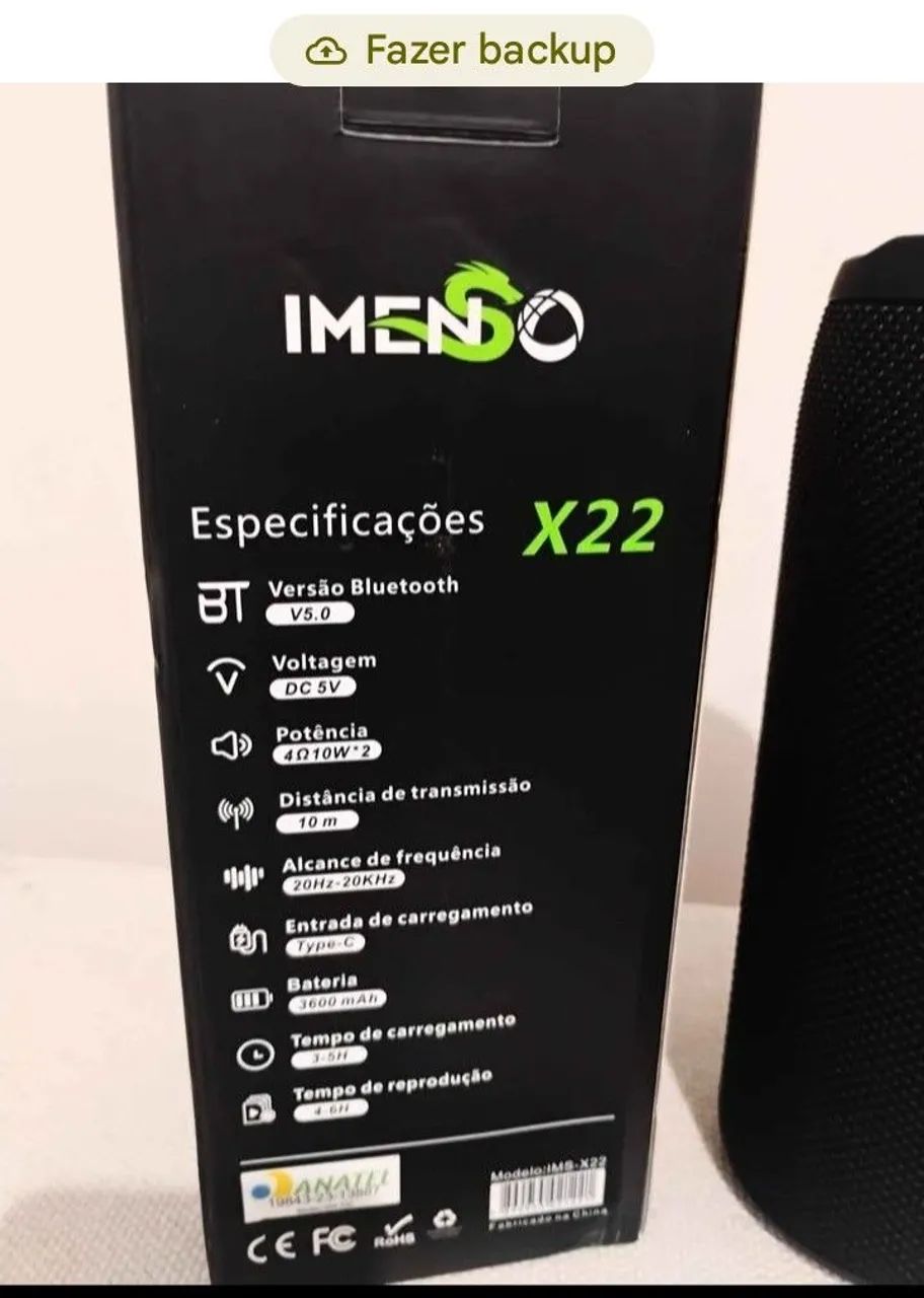 Caixa de som Imenso Bluetooth USB Leds 20w perfeito estado sem uso  - Foto 2