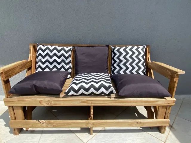Convertible Bench Table for 6 People + 6 Cushions