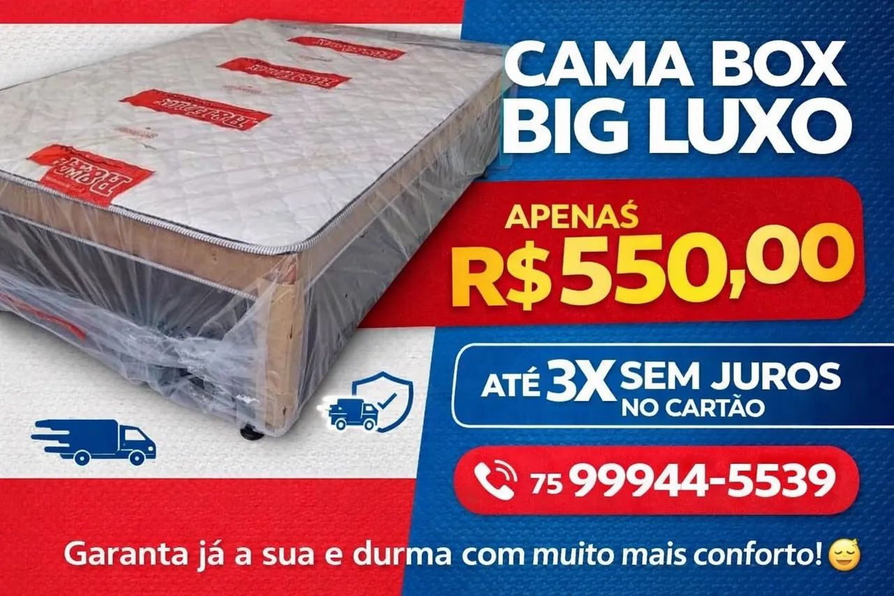 Cama box acoplada, modelo big luxo