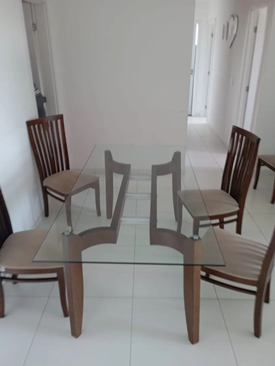 Mesa de Madeira com tempo de vidro - Foto 3