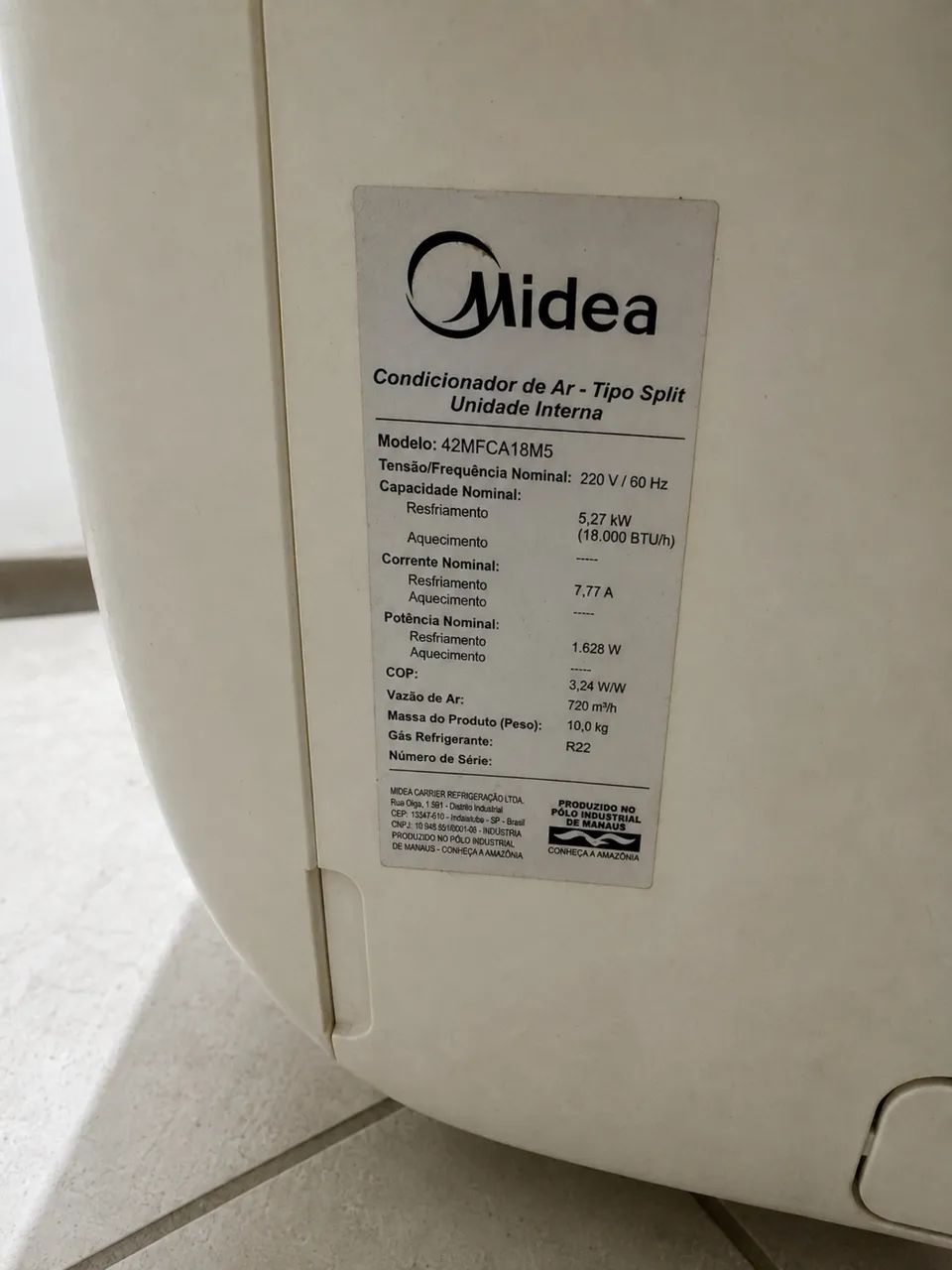Ar-Condicionado Split Midea 18.000 BTUs - 220V - Foto 3