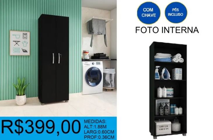 Multiuso com chave larg:60cm alt:1,88m - entrega gratuita - Foto 4