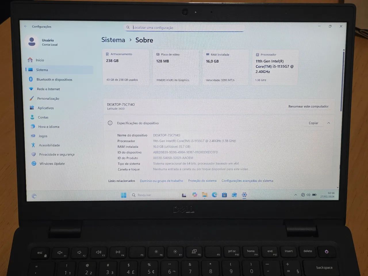 Notebook Dell Latitude 3420 i5 11th 1135G7 16GB RAM 256GB SSD - Tela 14" - Foto 2
