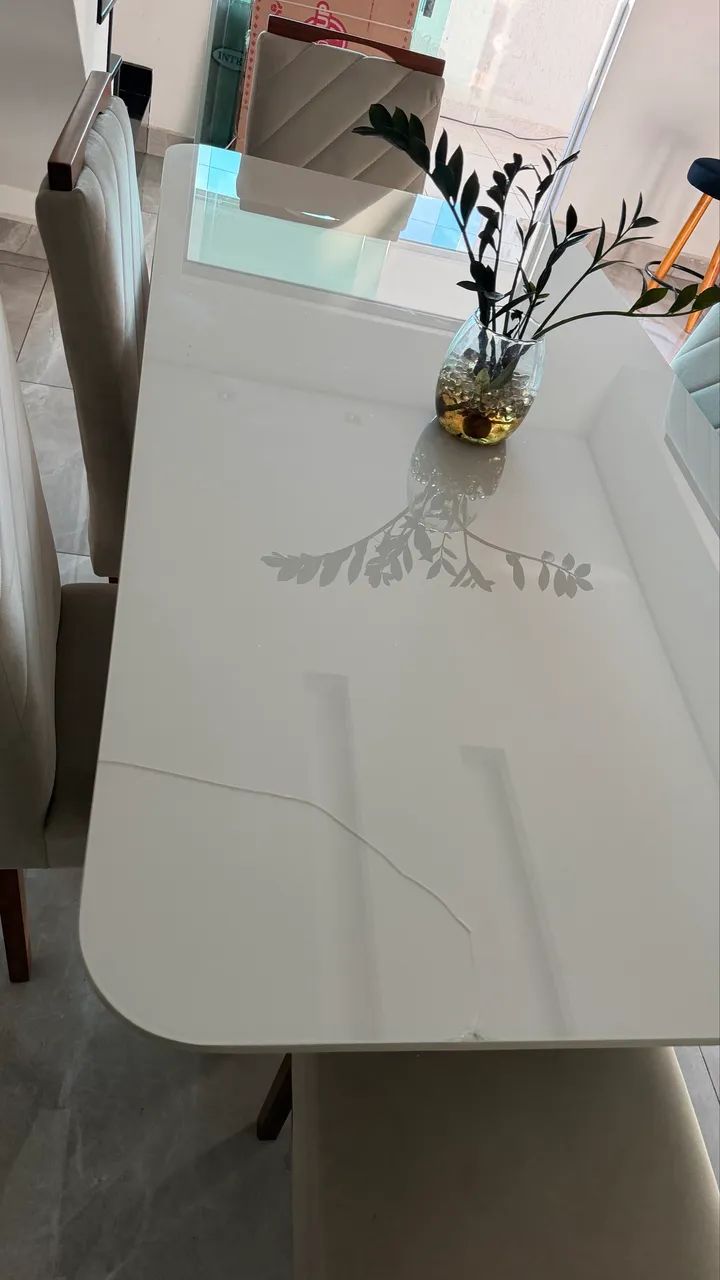 MESA DE MADEIRA E 6 CADEIRAS MDF CINZA!  - Foto 2