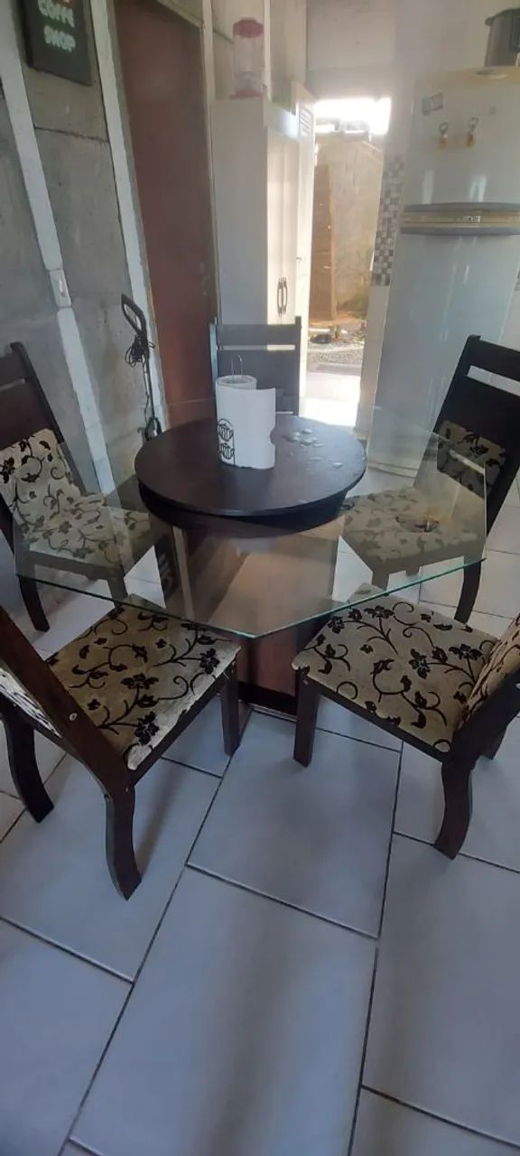 Mesa com tampo de vidro octogonal  - Foto 2