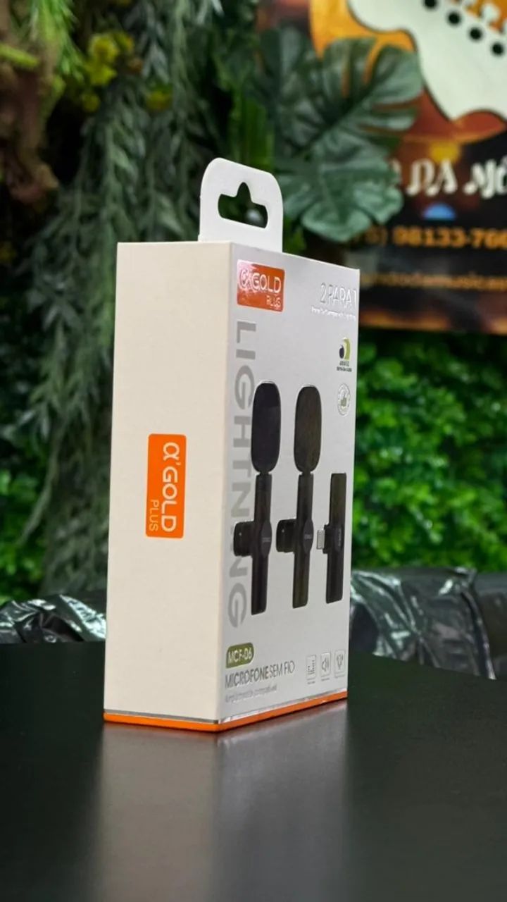Microfone Lapela Duplo sem fio Iphone IOS/ AGold MCF-06 - Foto 5