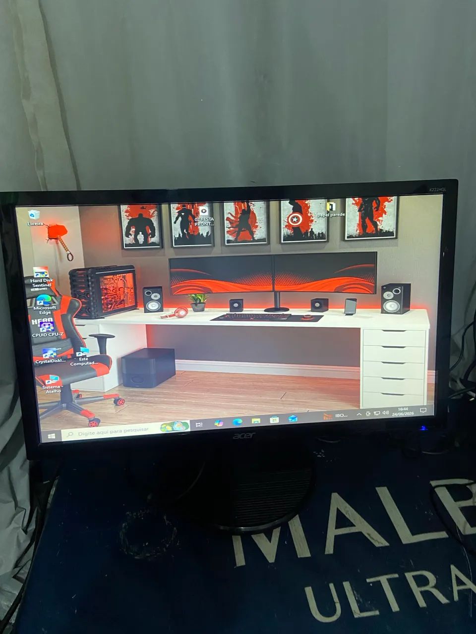 Monito Acer 22 polegadas DVI vga 60 hz seminovo acompanha cabos  - Foto 3