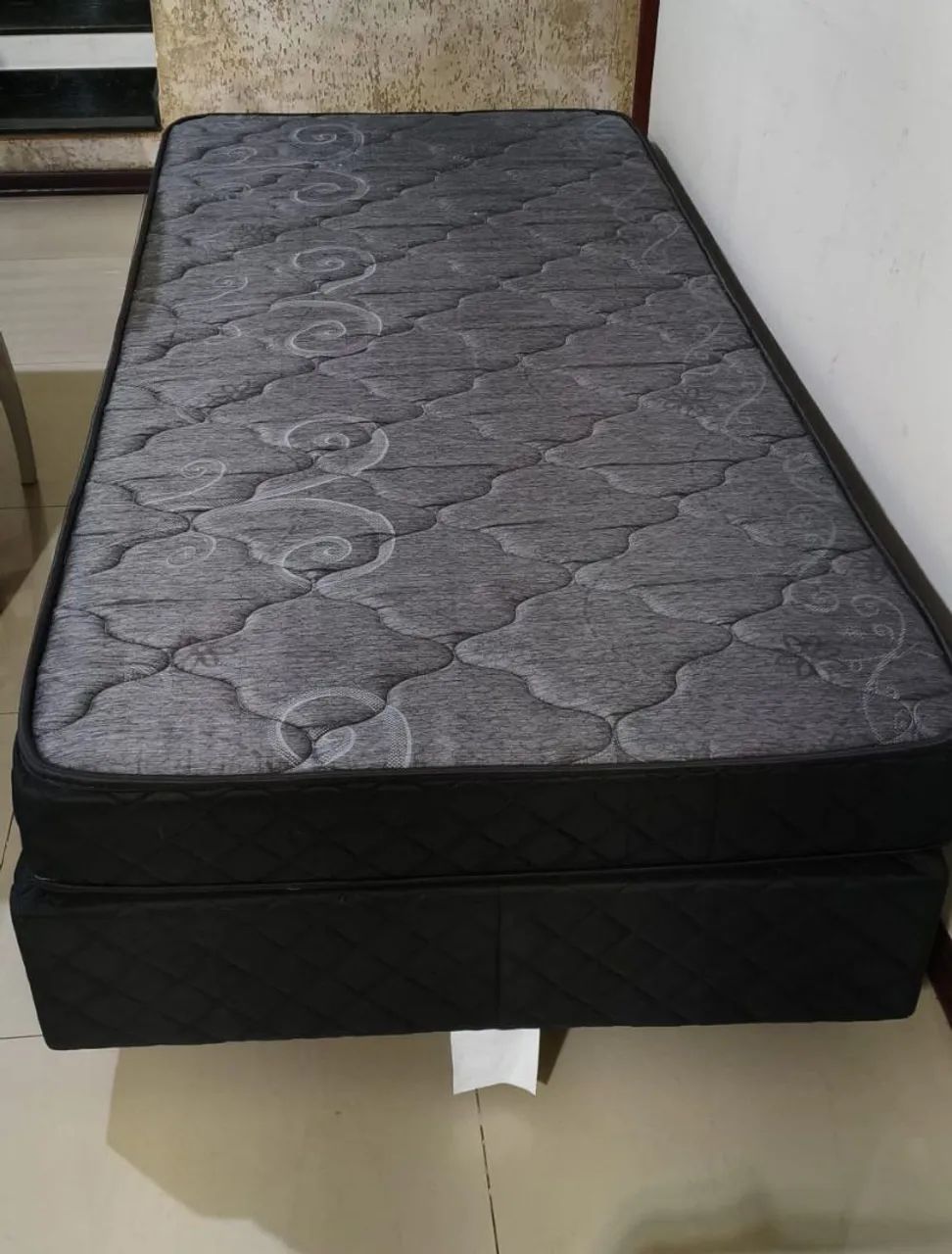 Cama box solteiro com colchão 