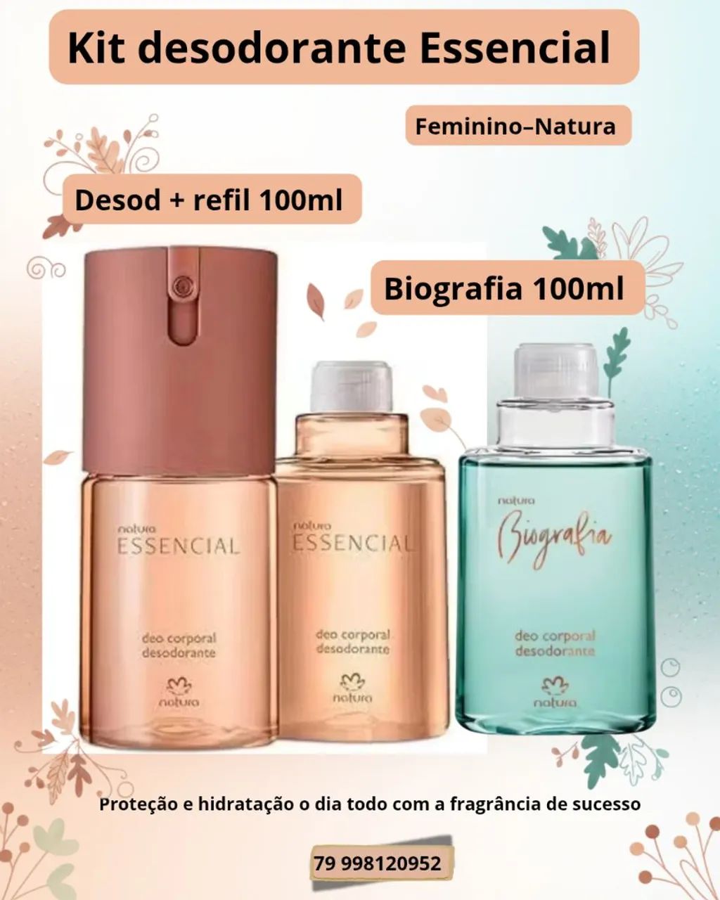 Kit desodorante Essencial tradicional feminino- Natura 