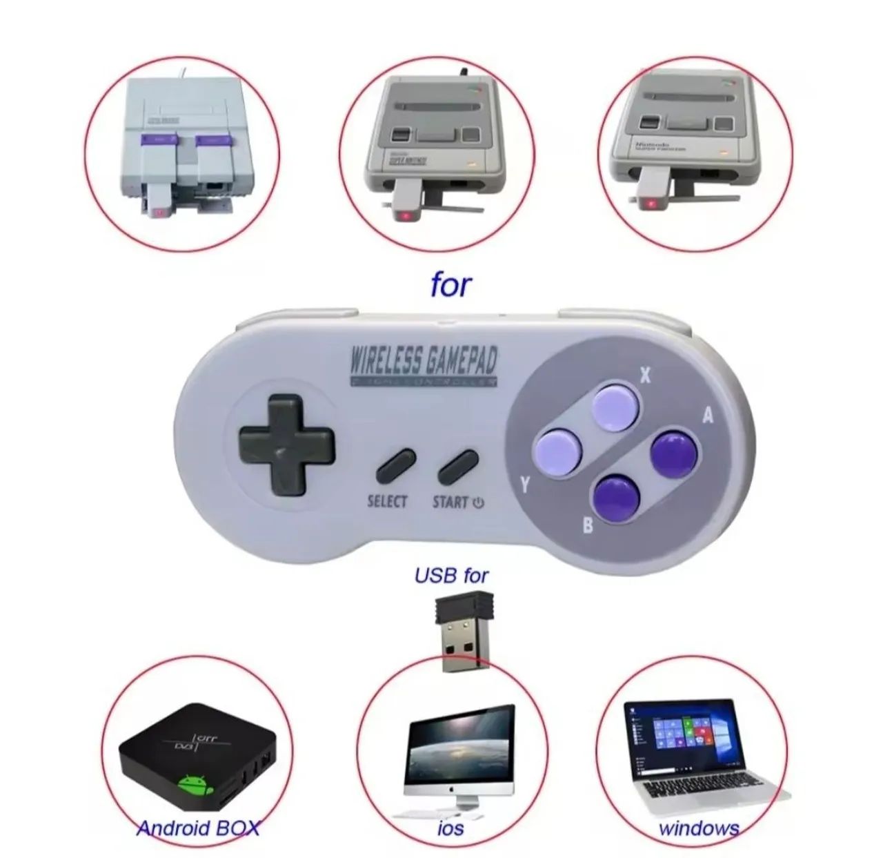 Controle para Super Nintendo, Nintendo switch, Xbox e Pc  - Foto 2