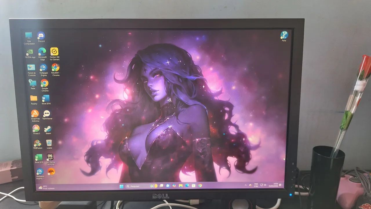 Monitor Dell 22" com base original completa, funcionando perfeitamente