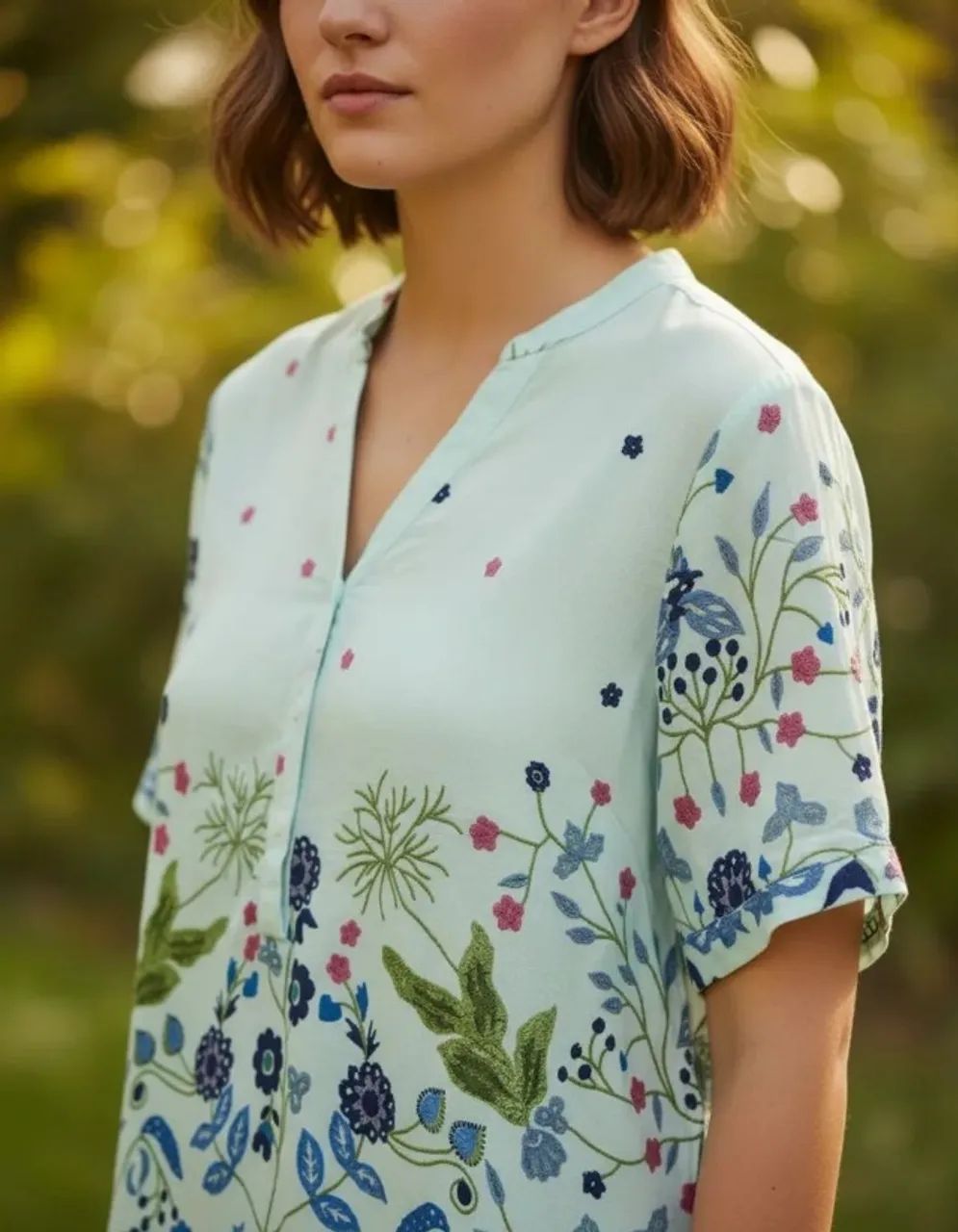 blusa feminina em viscose estampada lolalotta - Foto 3