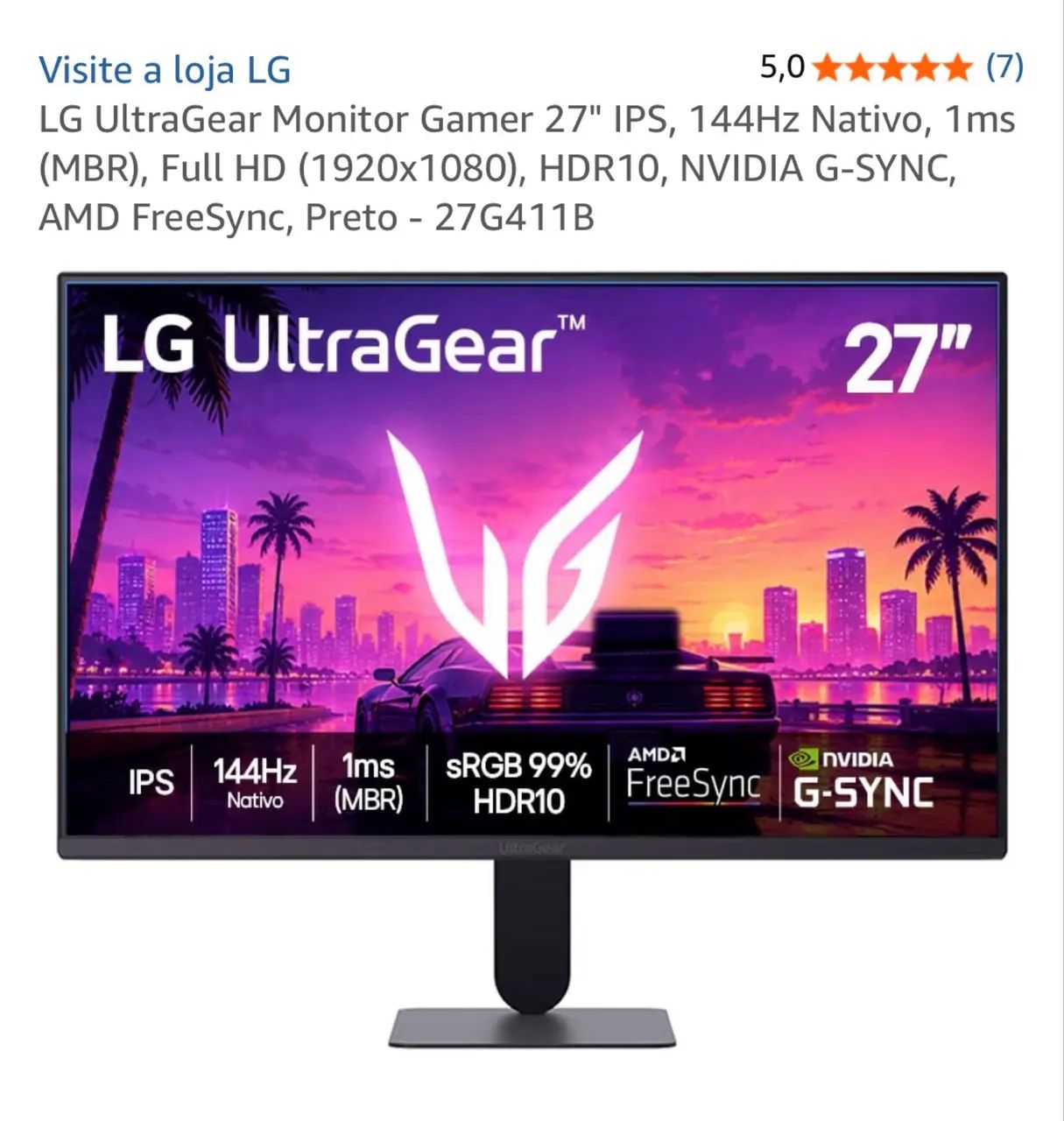 Monitor utragear 27 polegadas 