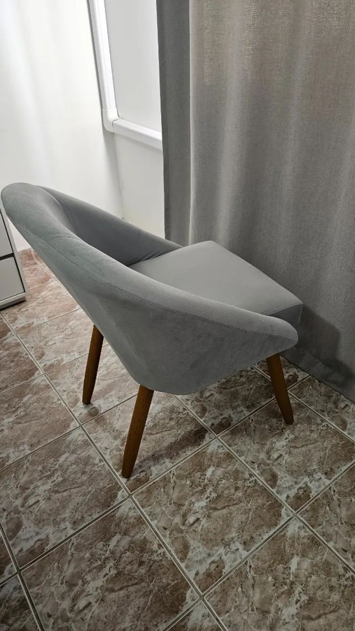 Poltrona decoração quarto cinza