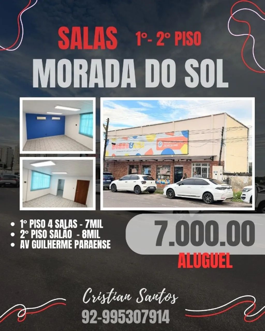 SALAS COMERCIAIS 1° E  2° pisos  MORADA DO SOL / ADRIANÓPOLIS 7 MIL 