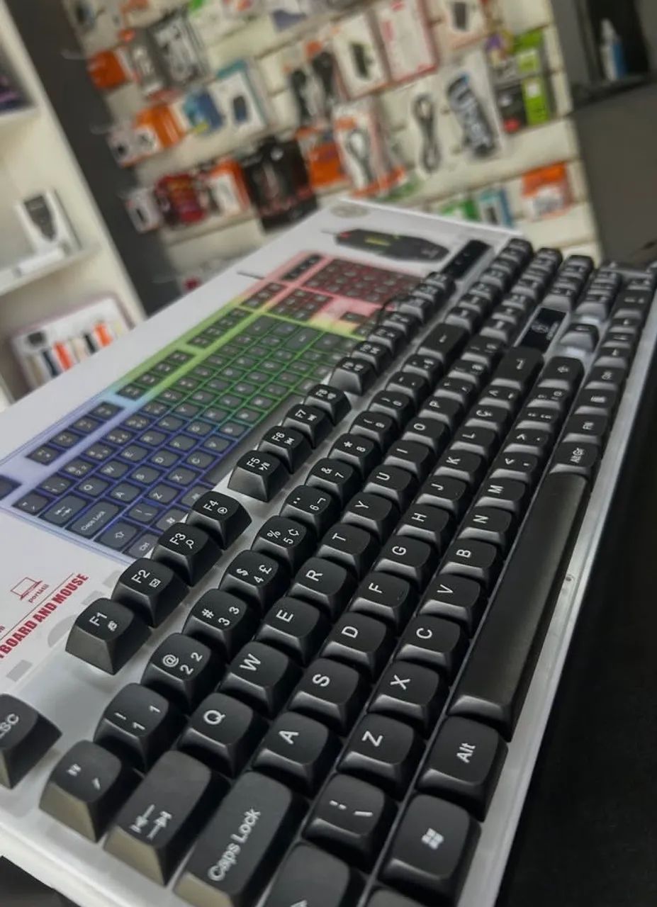 KIT TECLADO E MOUSE GAMER LED RGB PC NOTEBOOK  - Foto 3