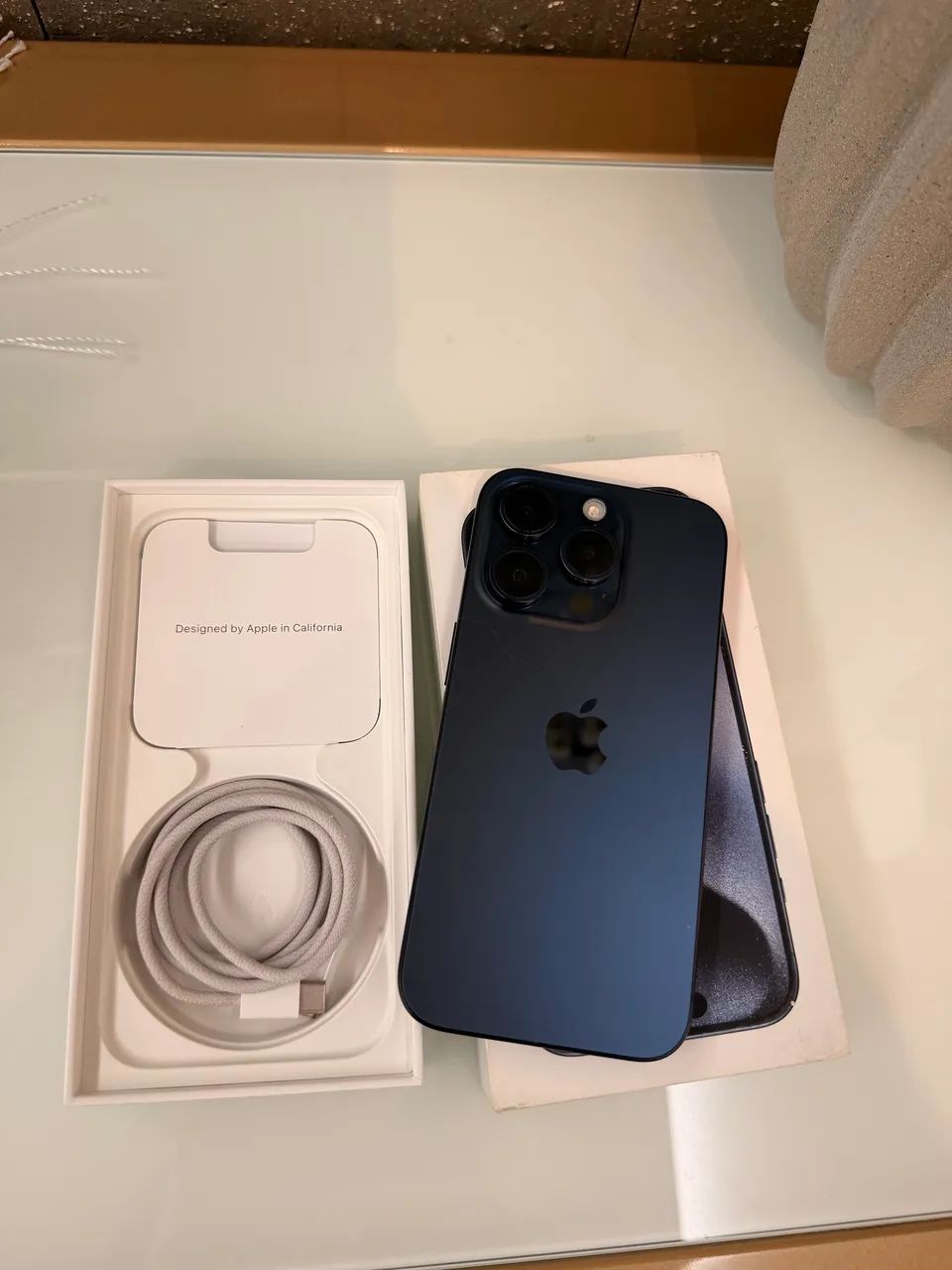 iPhone 15 Pro 128 Gb Azul Titânio em 5x sem juros