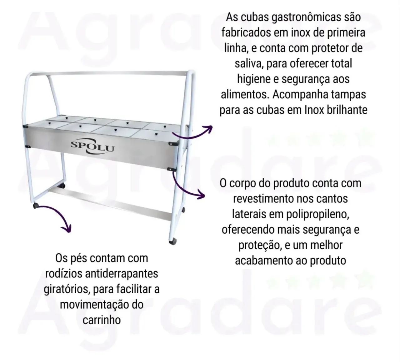 Carro térmico buffet self-service 8 cubas SPOLU - Foto 5