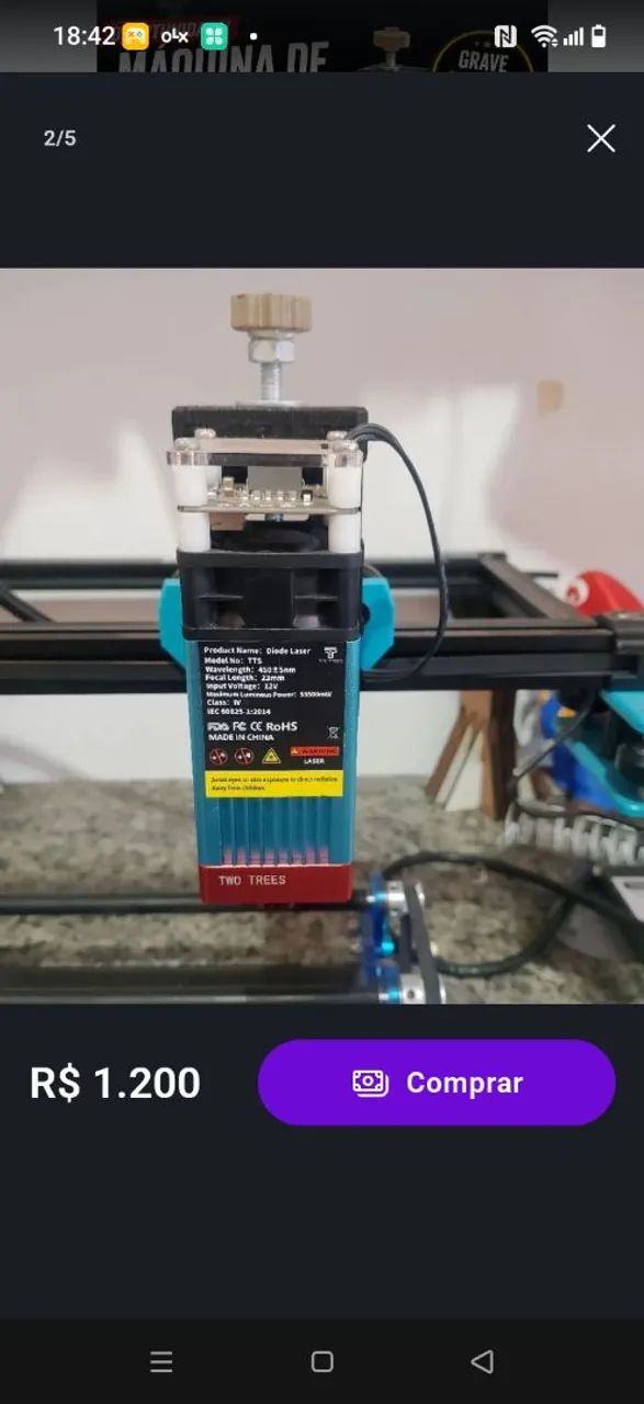 Máquina Laser TTs 55 com suporte de rolamento para personalizacao 360.