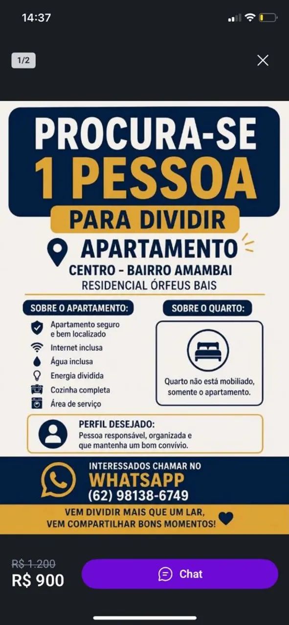 Quarto pra alugar 